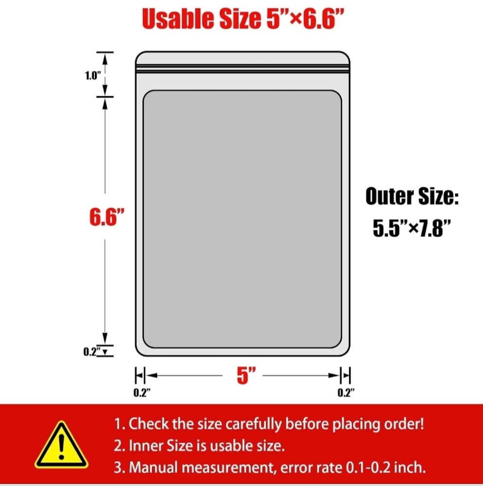 100 Pieces Resealable Mylar Bags Pouches with Clear Window Ombre 5x8 Inch NWT - Picture 9 of 16